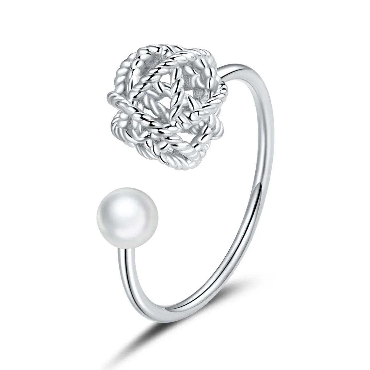 Pandora Style Silver Ball of Yarn Open Ring - SCR690