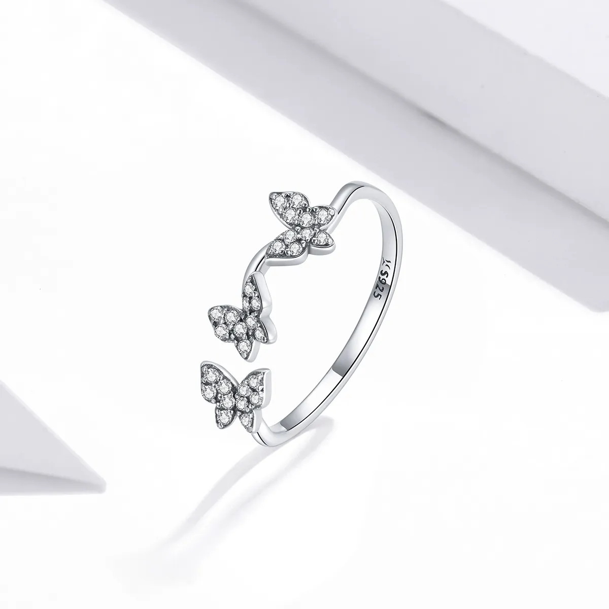 Pandora Style Silver Butterfly Open Ring - SCR704