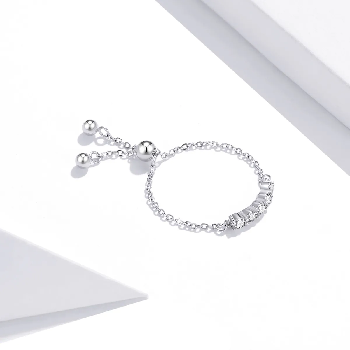 Pandora Style Silver Chain Open Ring - SCR699