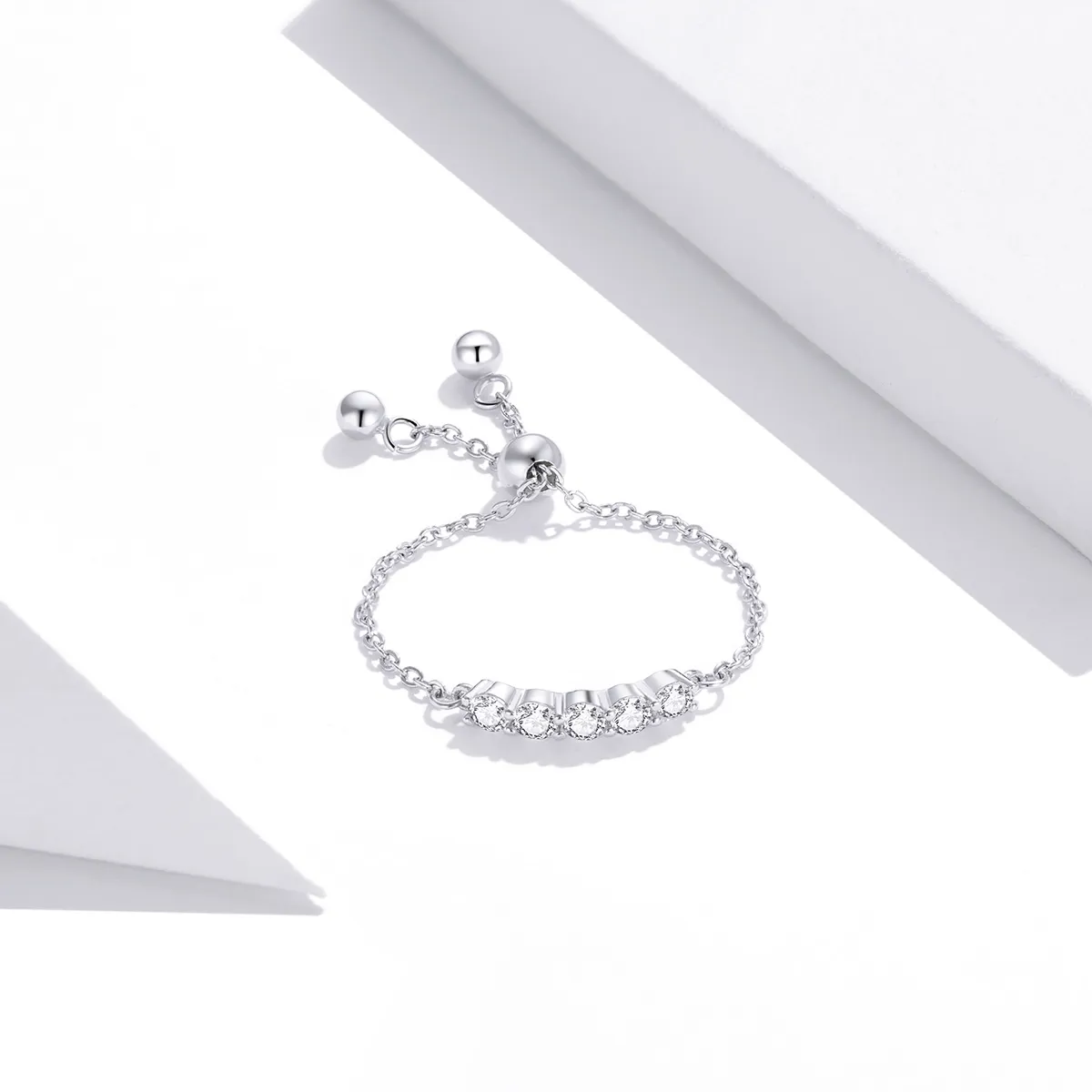 Pandora Style Silver Chain Open Ring - SCR699