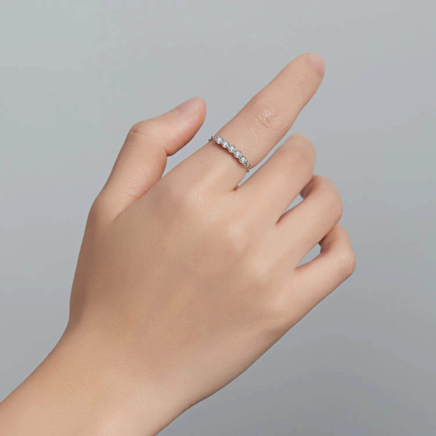 Pandora Style Silver Chain Open Ring - SCR699