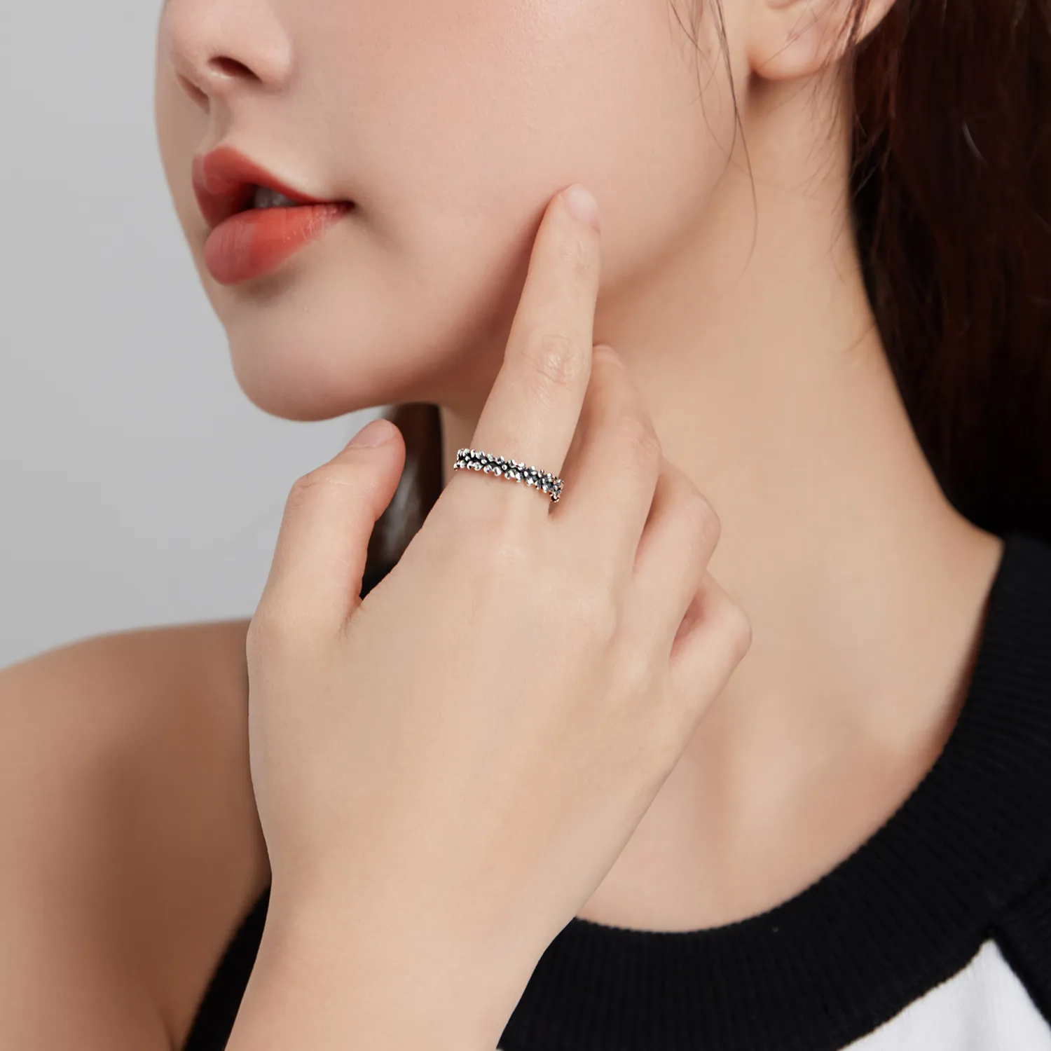 Pandora Style Silver Daisy Chain Ring - SCR724