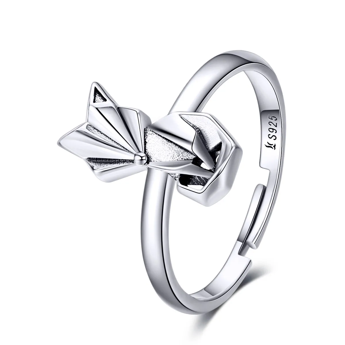 Pandora Style Silver Origami Fox Open Ring - SCR560