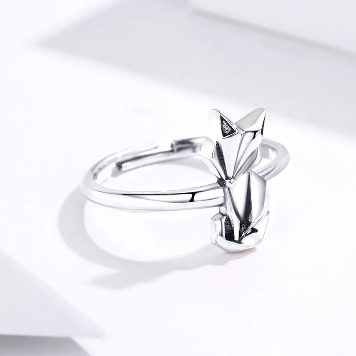 Pandora Style Silver Origami Fox Open Ring - SCR560