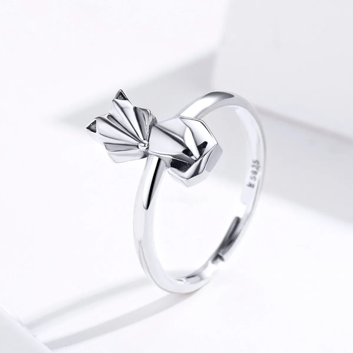 Pandora Style Silver Origami Fox Open Ring - SCR560