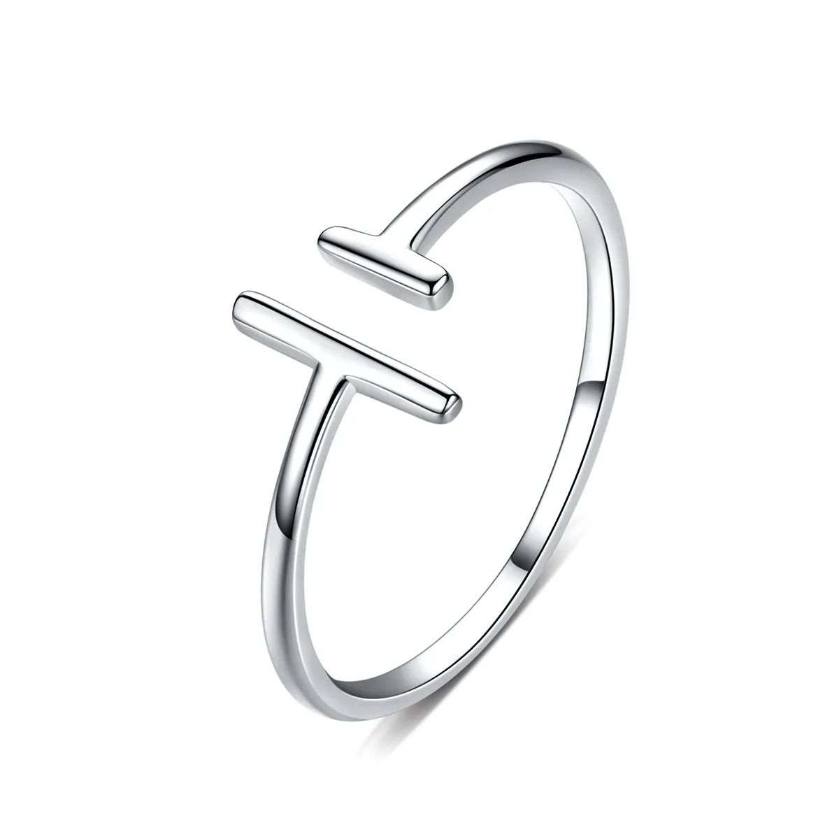Pandora Style Silver Parallel Lines Open Ring - SCR555