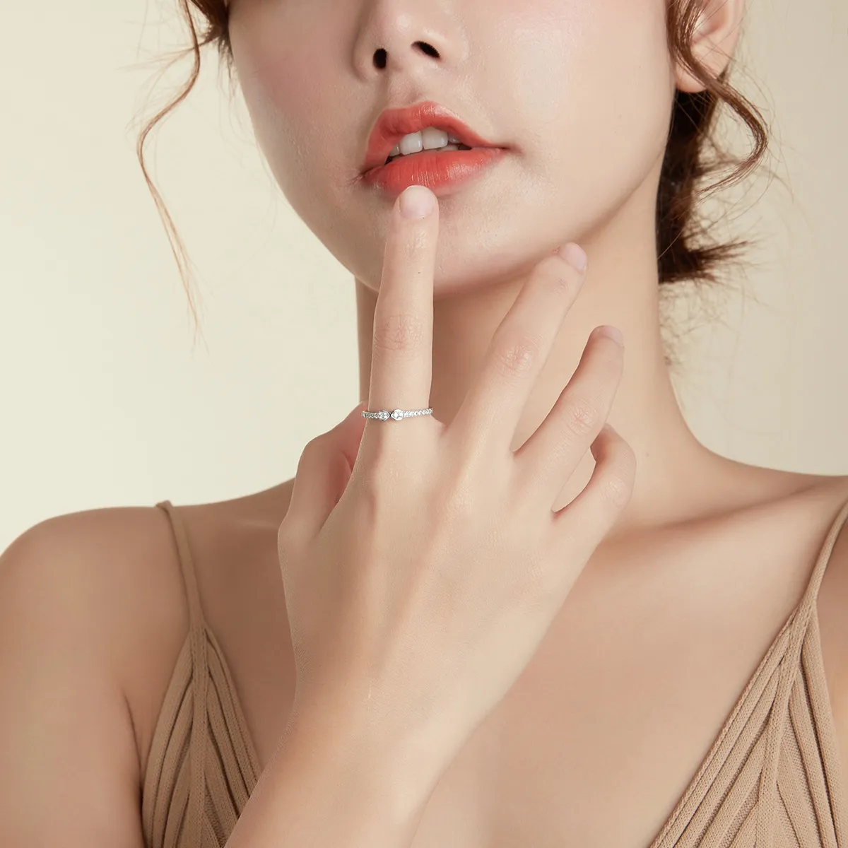 Pandora Style Silver Promises For Her Ring - SCR691