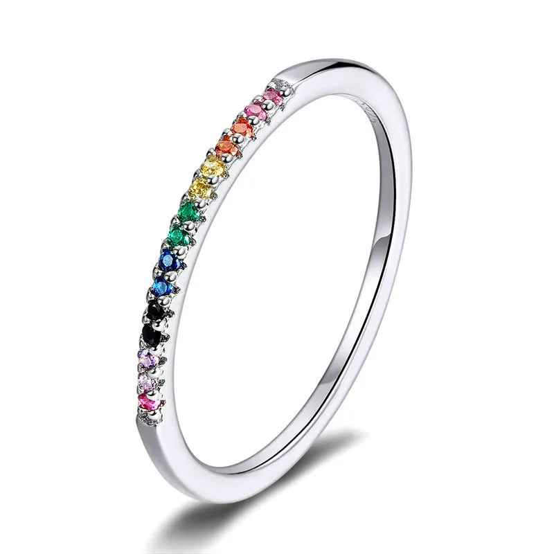 Pandora Style Silver Rainbow Ring - SCR583