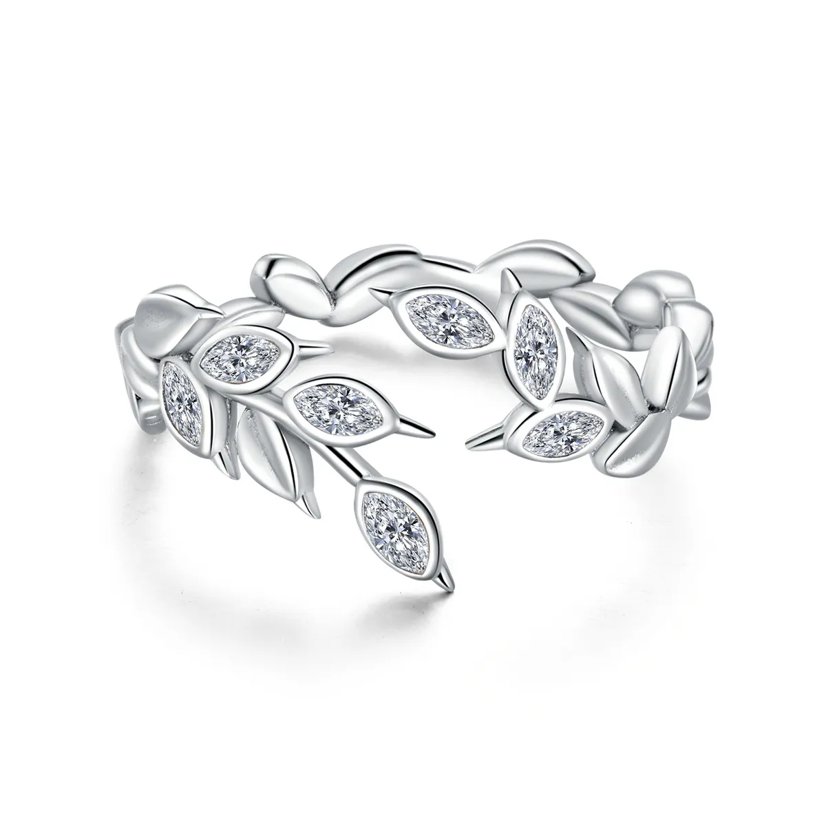 Pandora Style Silver Shining Wheat Spike Open Ring - BSR135