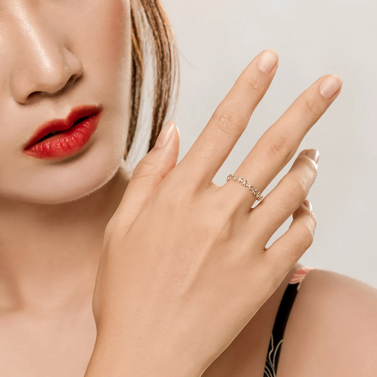 Pandora Style Silver Starfish Open Ring - SCR607