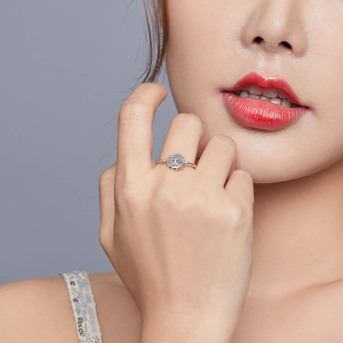 Pandora Style Silver Tree of Life Ring - SCR667