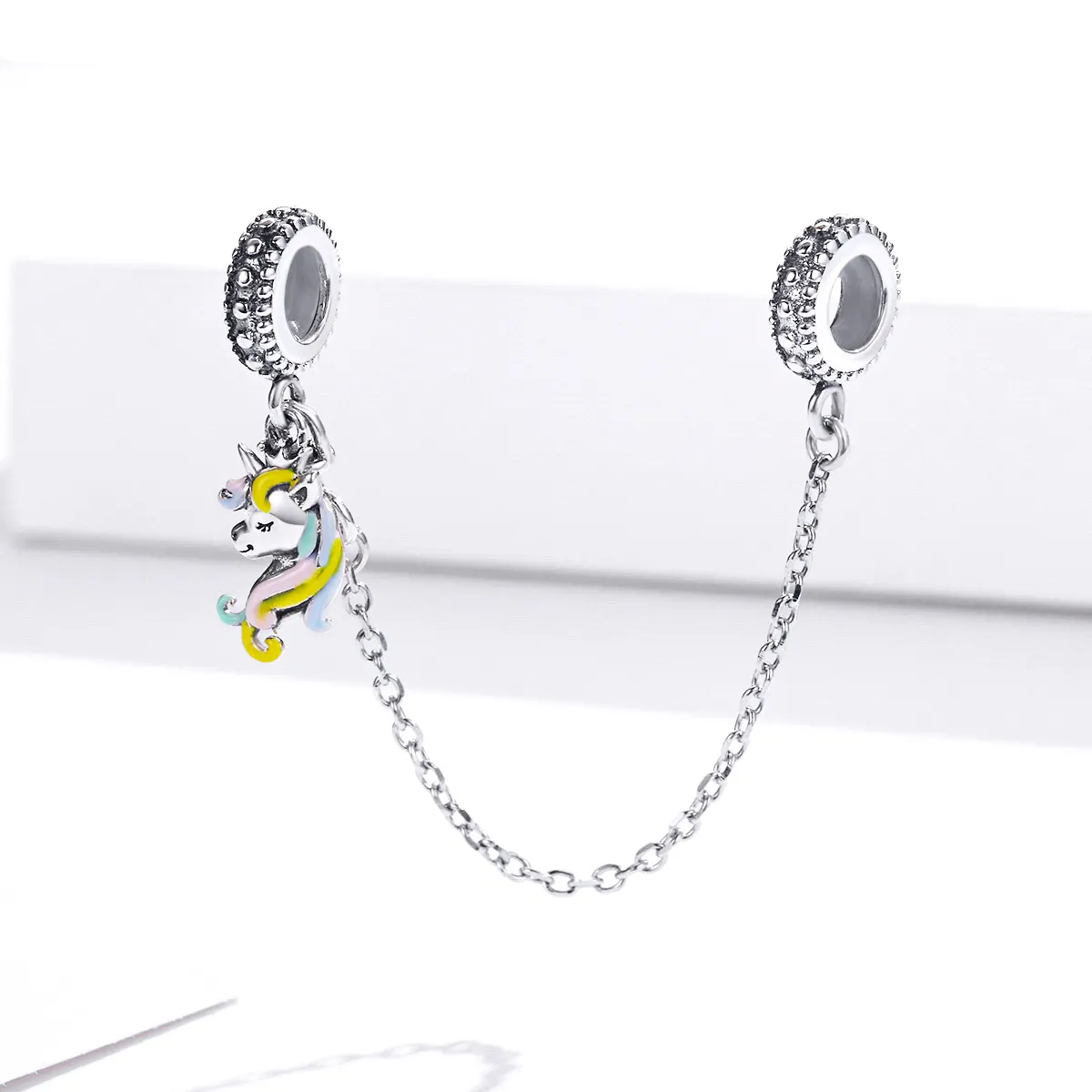 Pandora Style Silver Colorful Pony Safety Chain - SCC1571