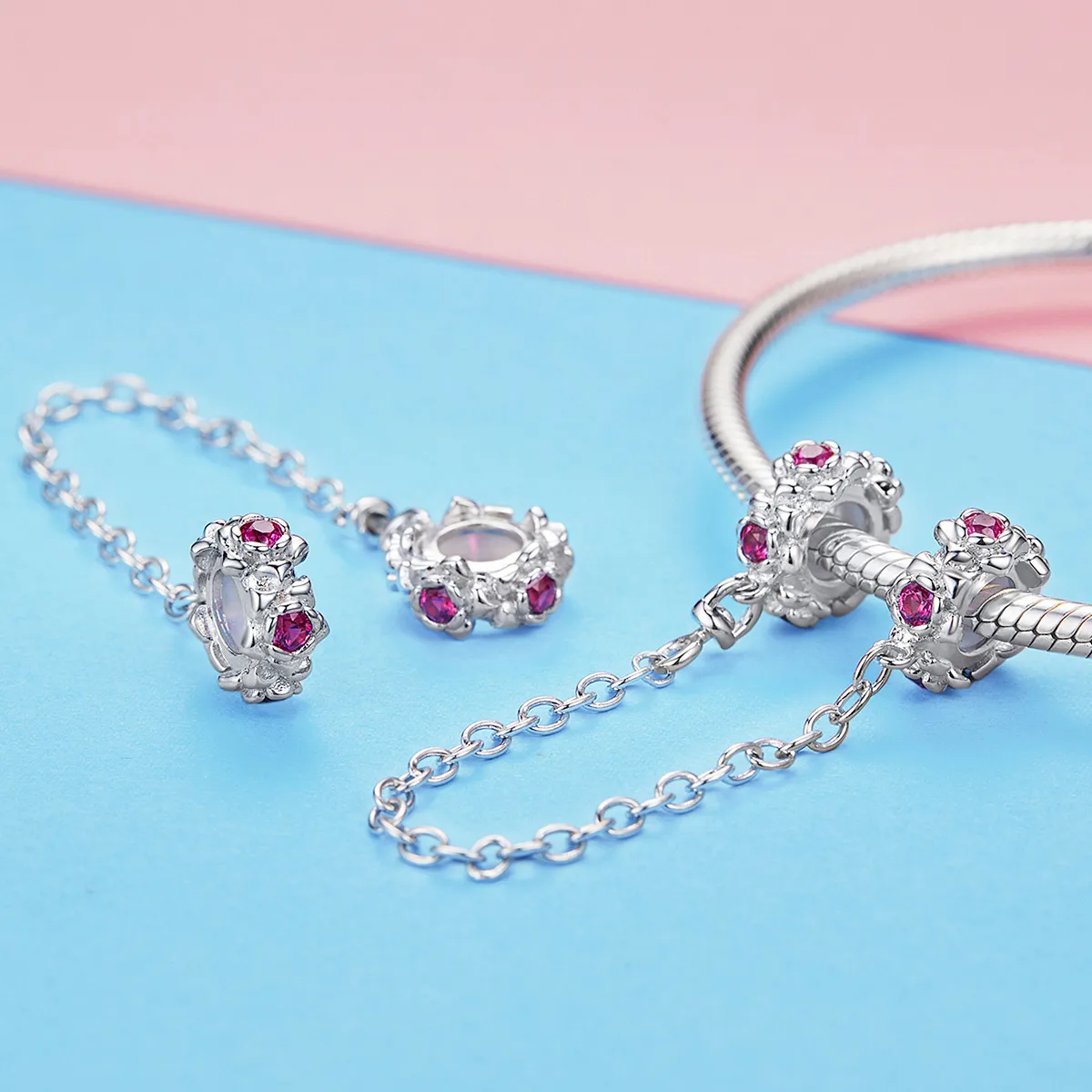 Pandora Style Silver Fairy'S Garland Safety Chain - BSC035