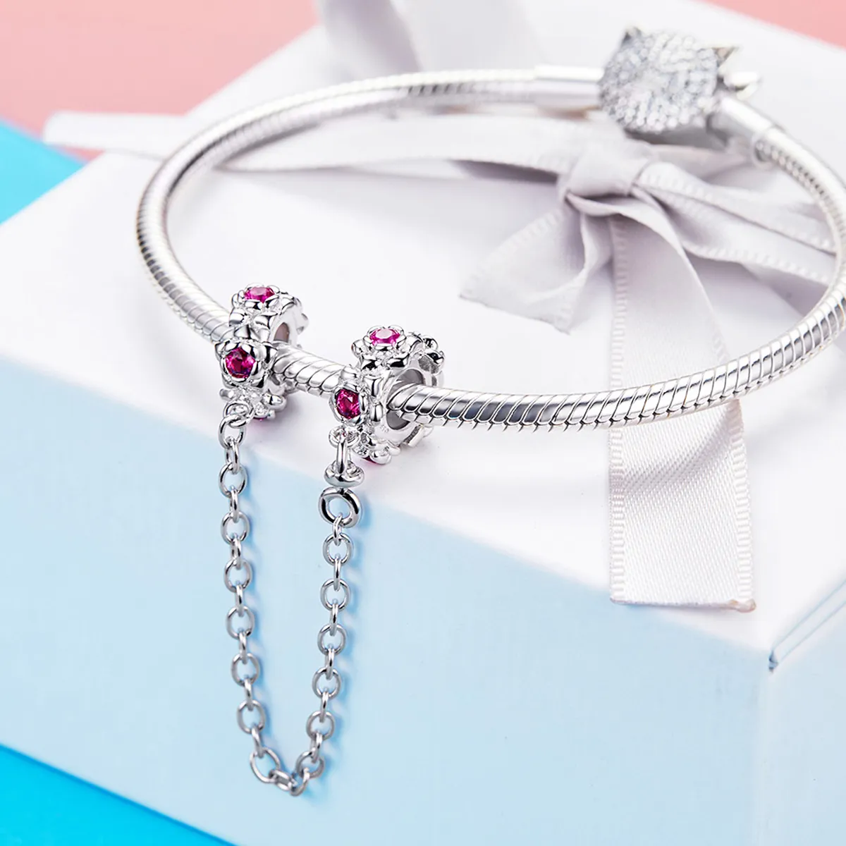 Pandora Style Silver Fairy'S Garland Safety Chain - BSC035