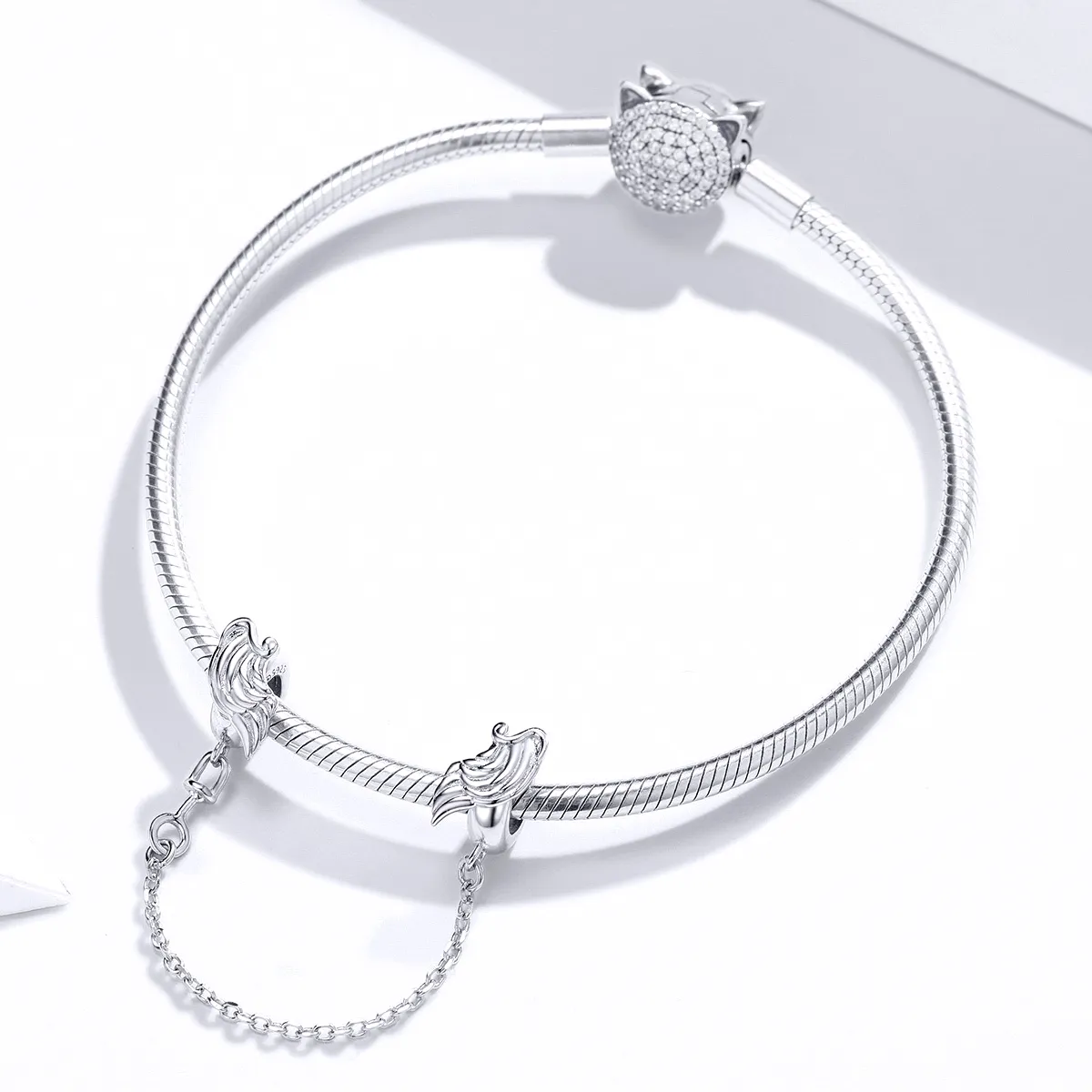 Pandora Style Silver Wings of Angel Safety Chain - BSC241