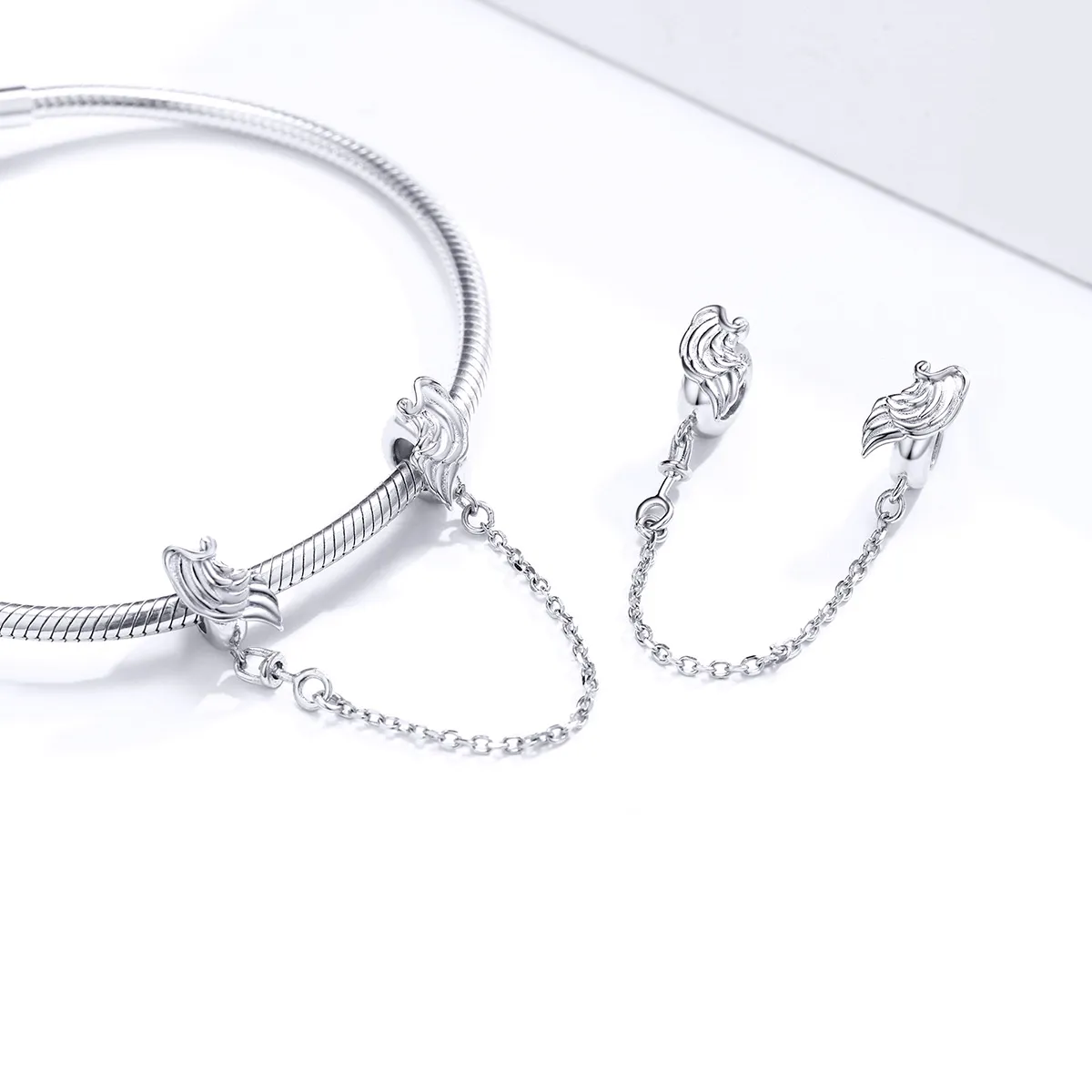 Pandora Style Silver Wings of Angel Safety Chain - BSC241