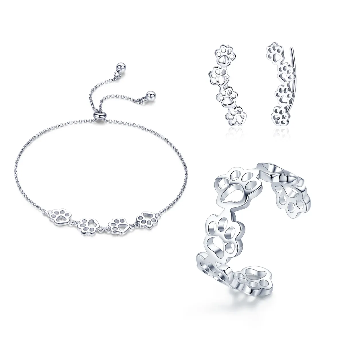 Pandora Style Paw Trail Jewelry set - SET011