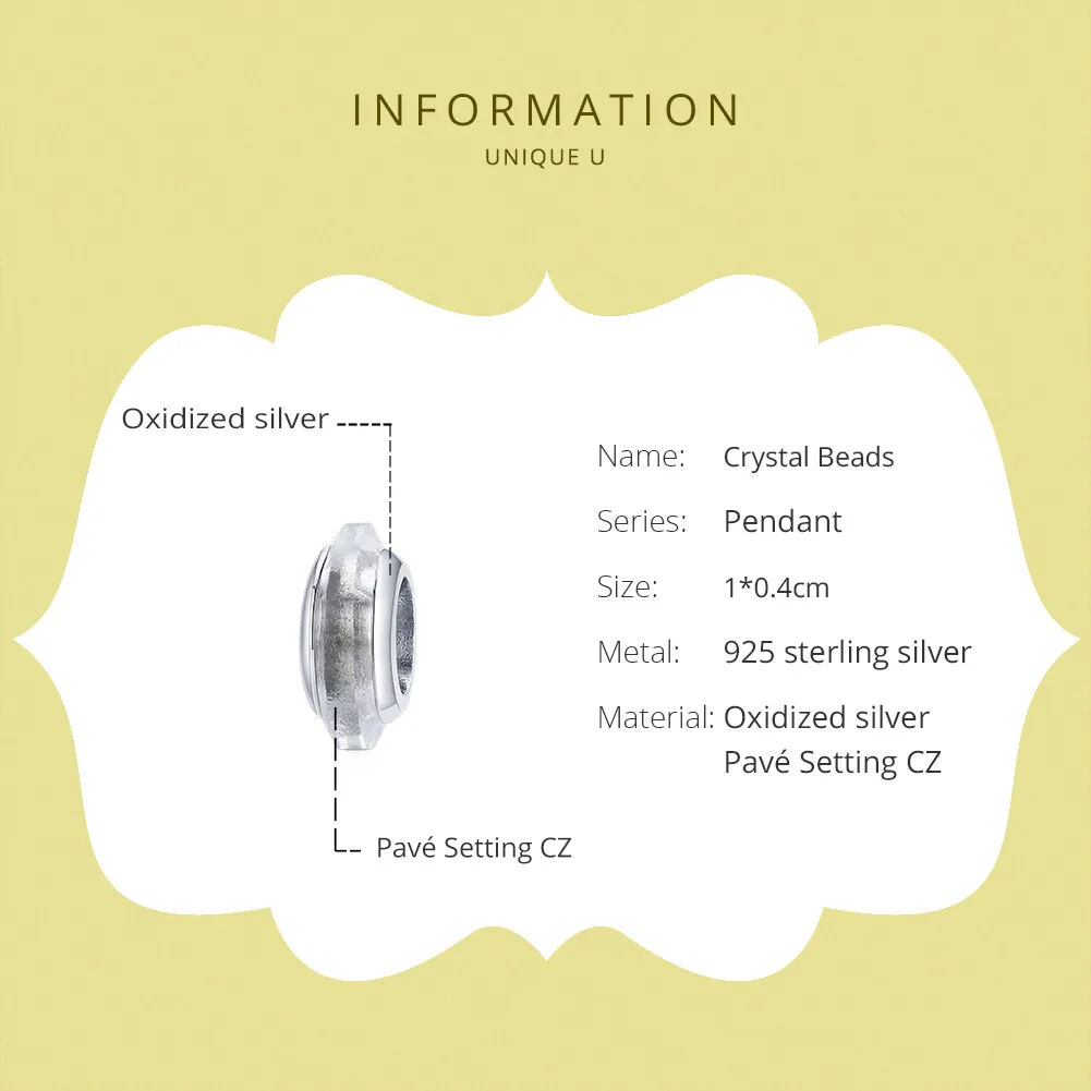Pandora Style Silver Crysta Spacer Charm - SCC1818