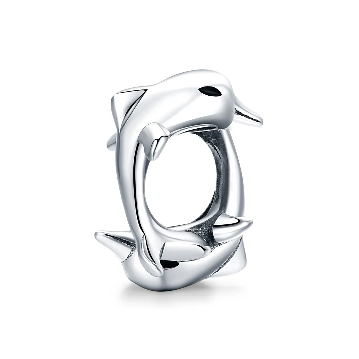 Pandora Style Silver Dolphins Spacer Charm - BSC296