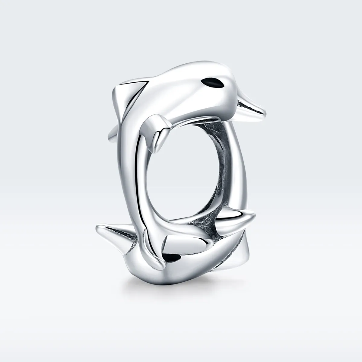 Pandora Style Silver Dolphins Spacer Charm - BSC296