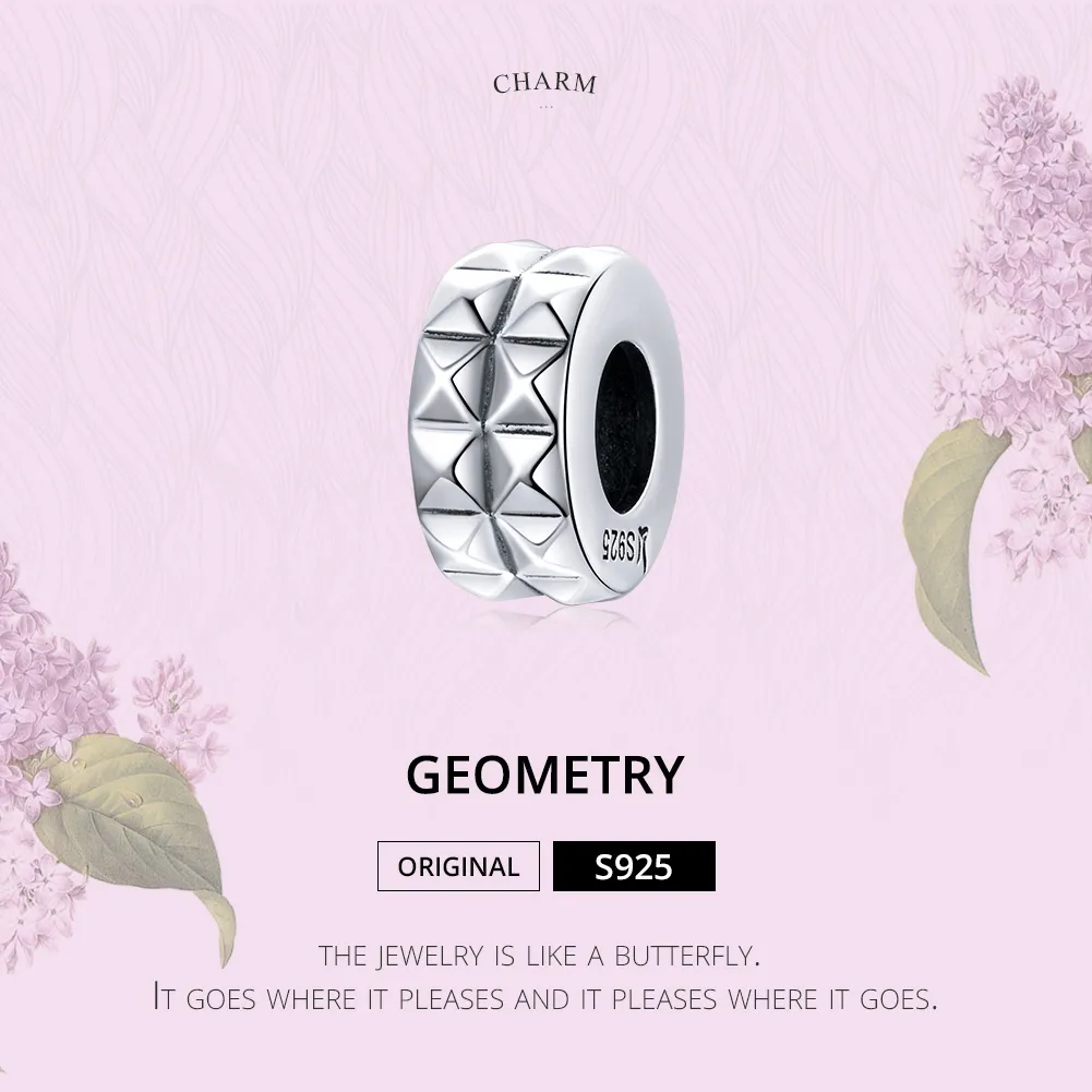 Pandora Style Silver Geometry Spacer Charm - SCC1789