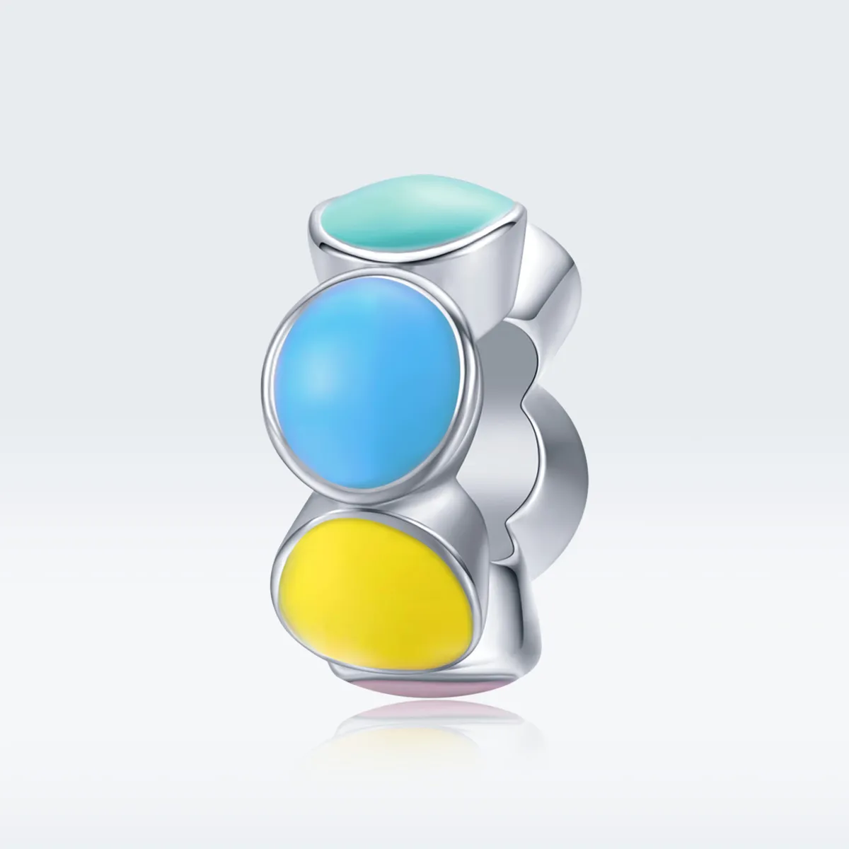 Pandora Style Silver Rainbow Bubble Spacer Charm - SCC1555