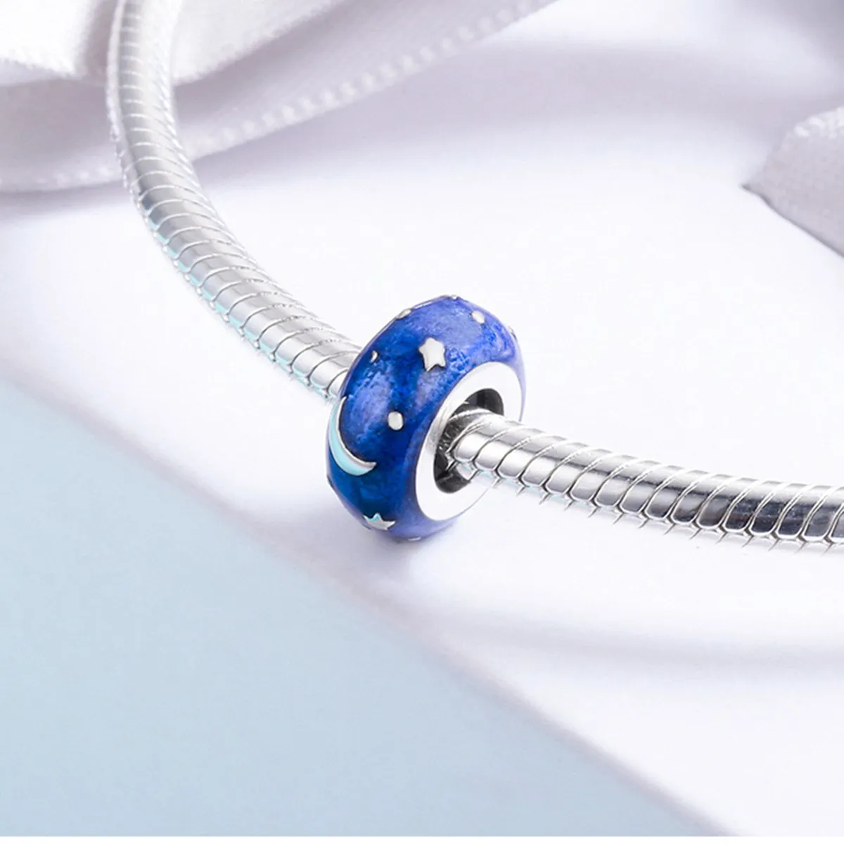 Pandora Style Silver Starry Sky Spacer Charm - SCC599