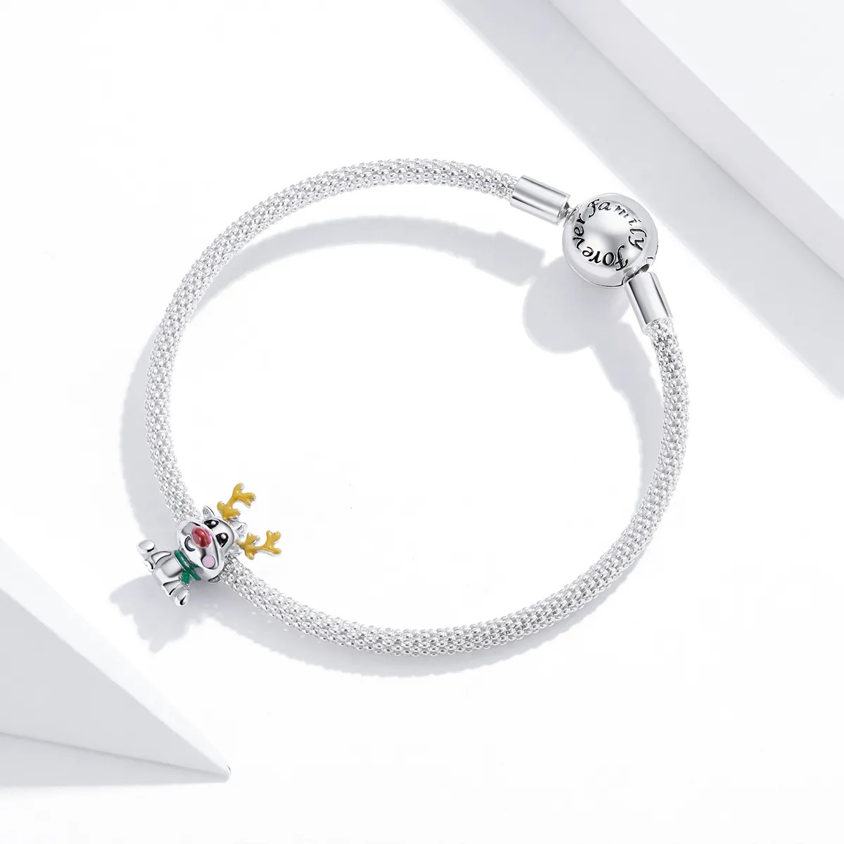 Pandora Style Silver a budding reindeer Charm - BSC375