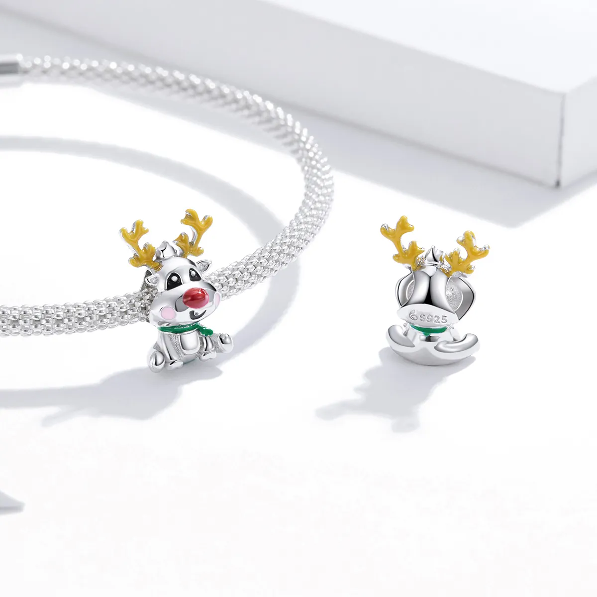 Pandora Style Silver a budding reindeer Charm - BSC375