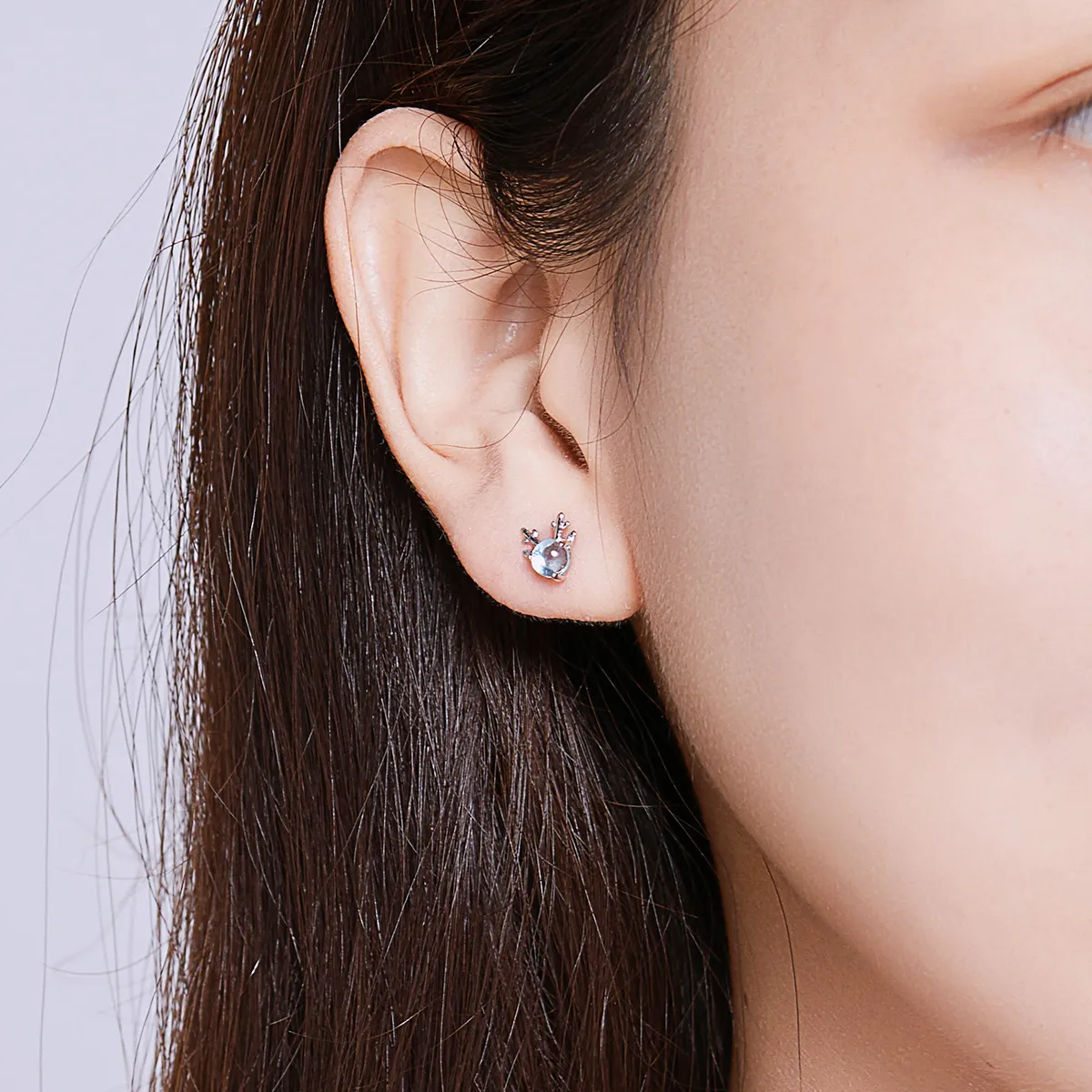 Pandora Style Silver antlers Stud Earrings - BSE210