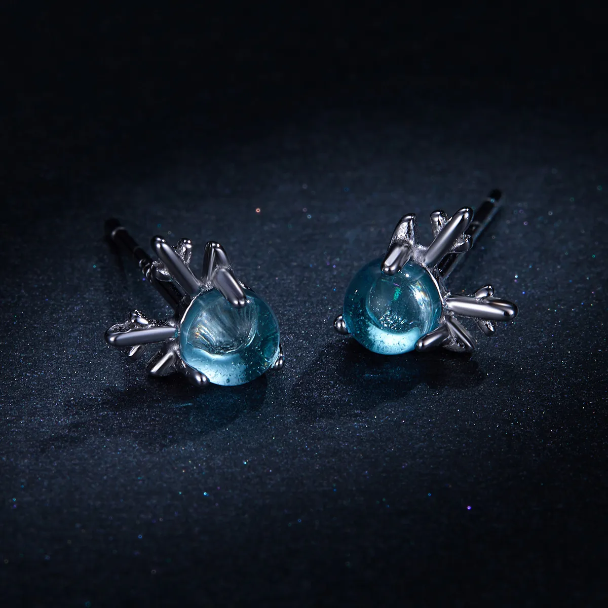 Pandora Style Silver antlers Stud Earrings - BSE210