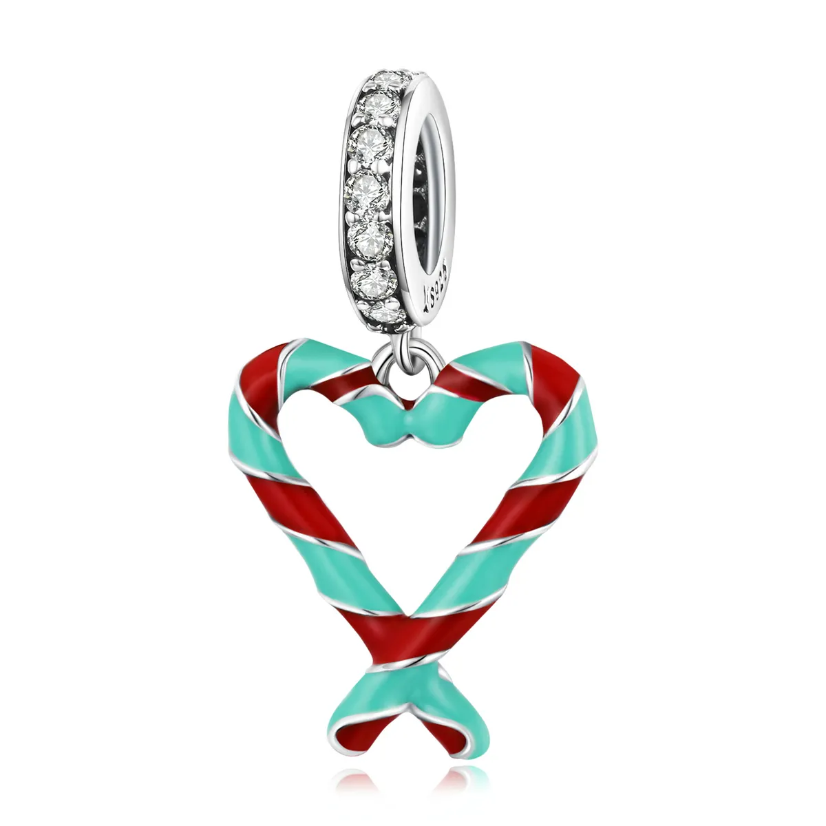 Pandora Style Silver Cane Candy Charm - SCC2039