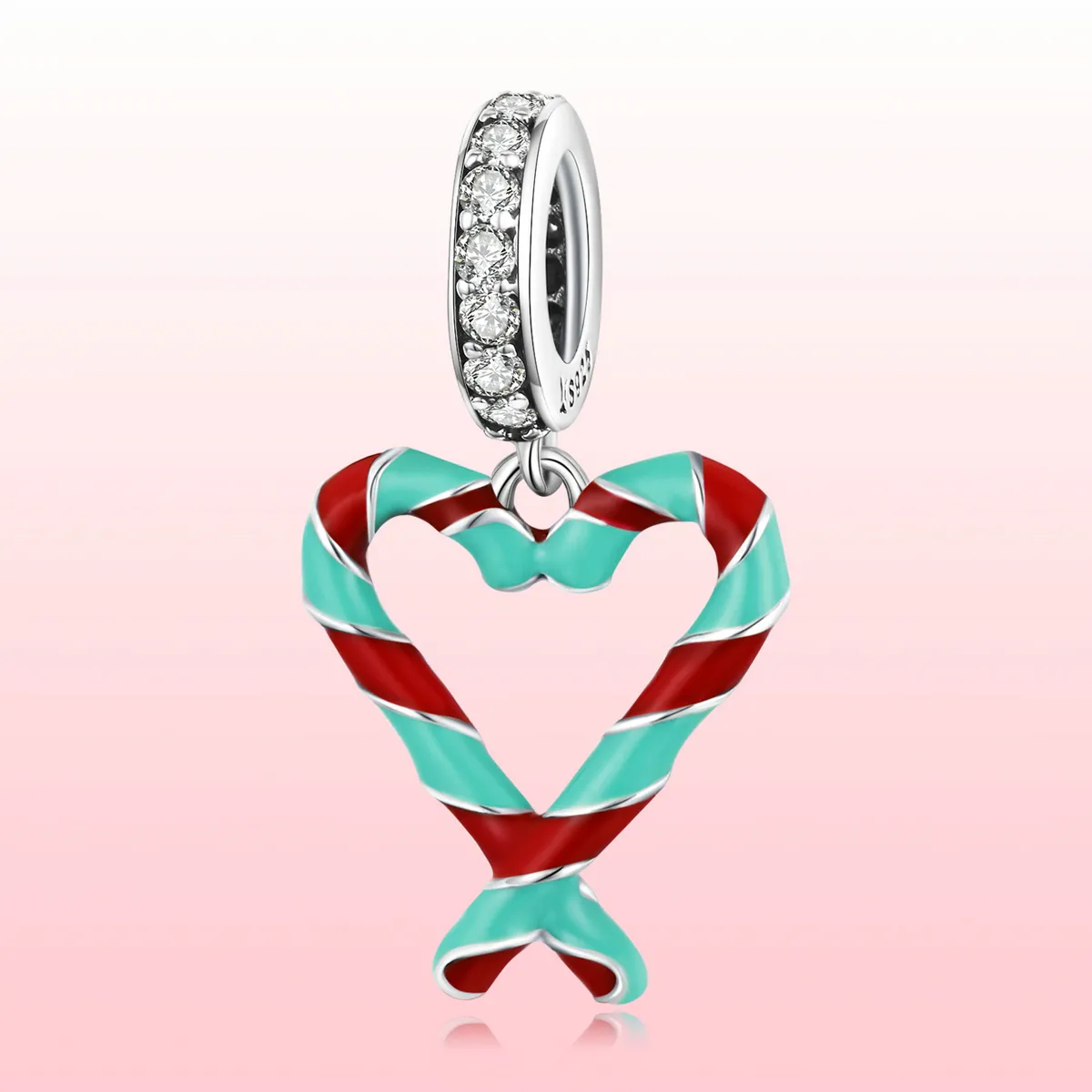 Pandora Style Silver Cane Candy Charm - SCC2039