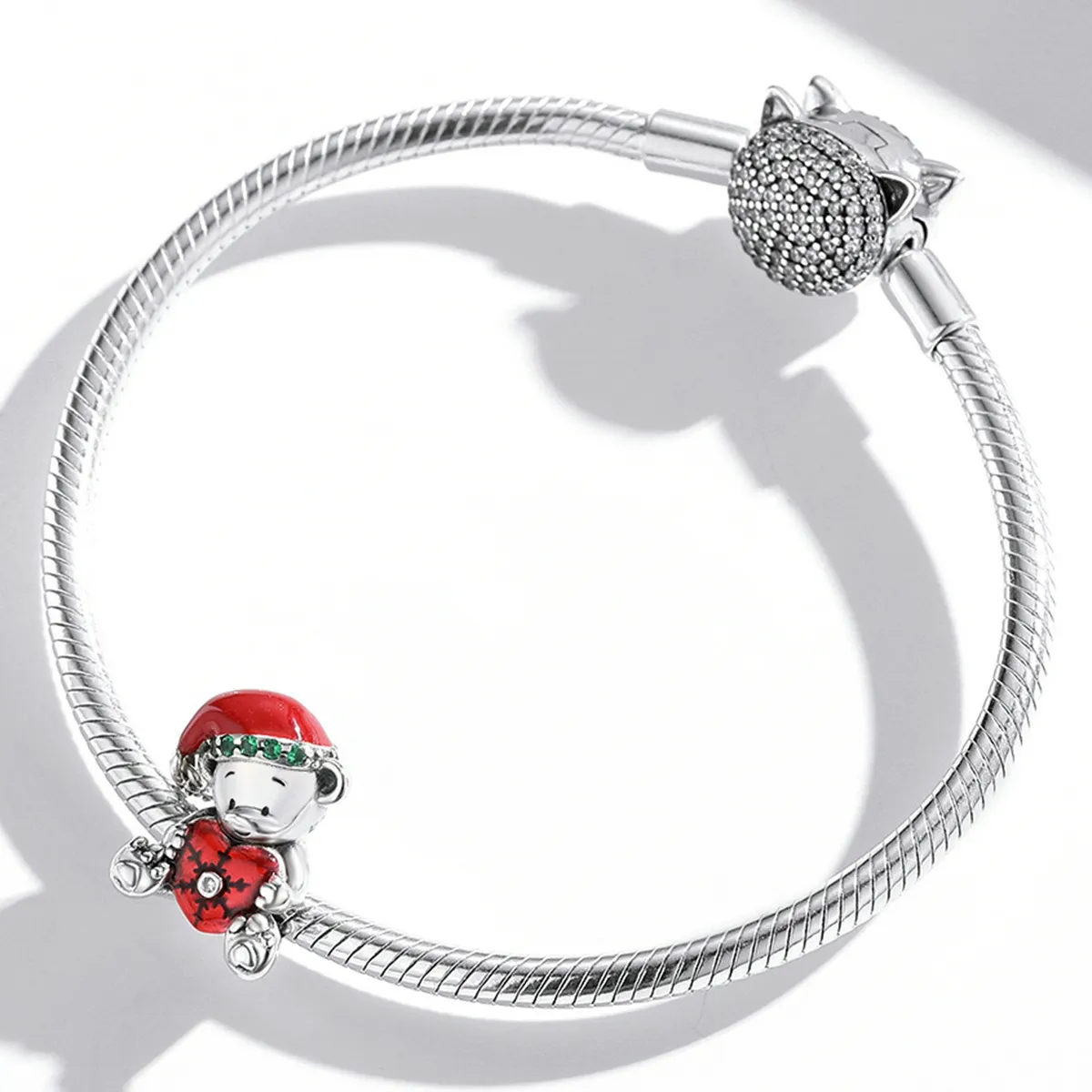 Pandora Style Silver Christmas bear Charm - SCC2035
