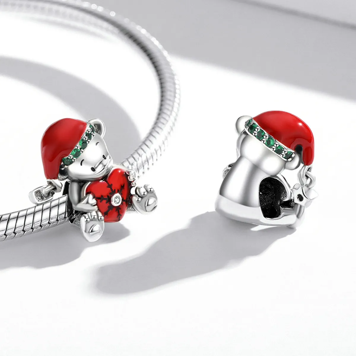 Pandora Style Silver Christmas bear Charm - SCC2035