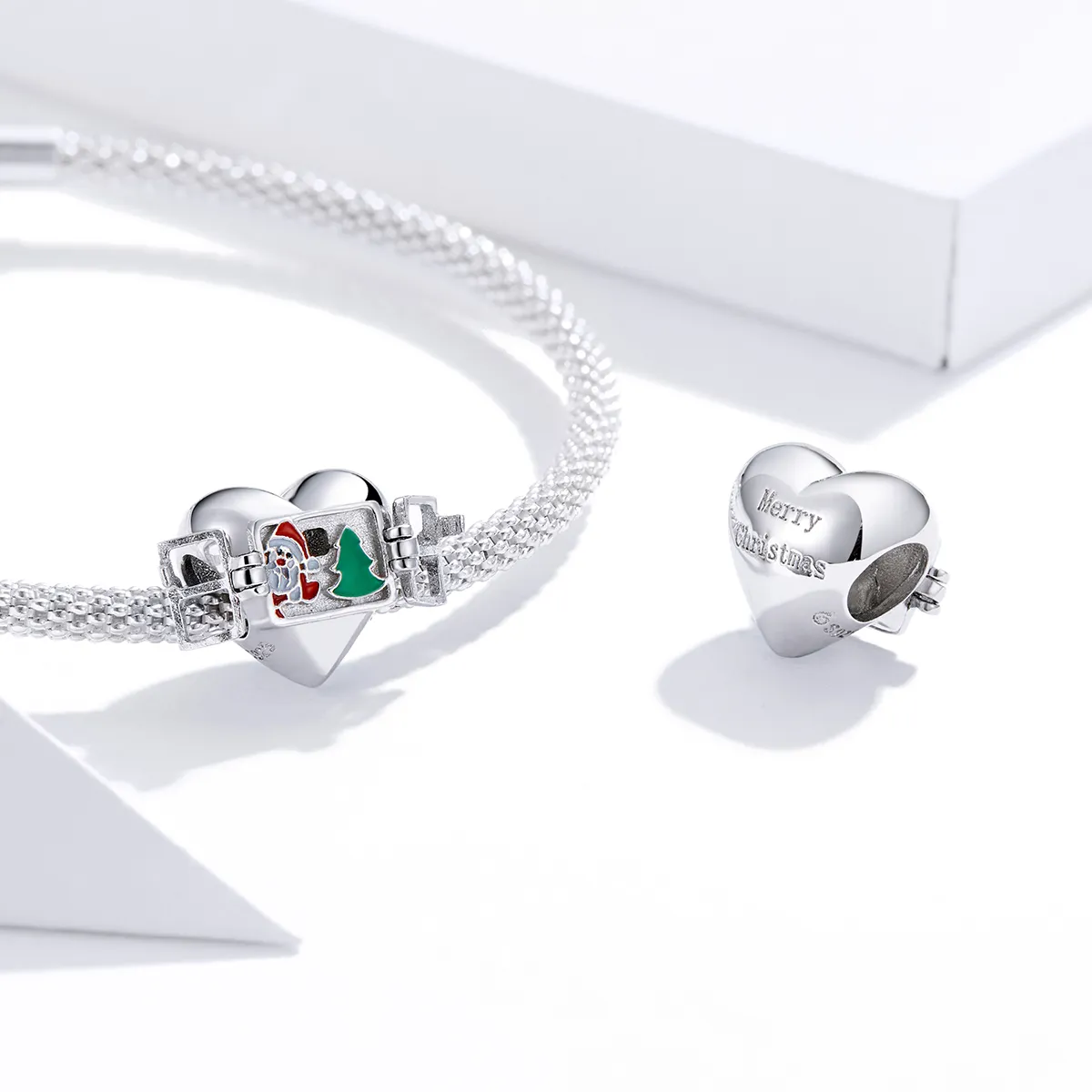Pandora Style Silver Christmas greetings Charm - BSC376