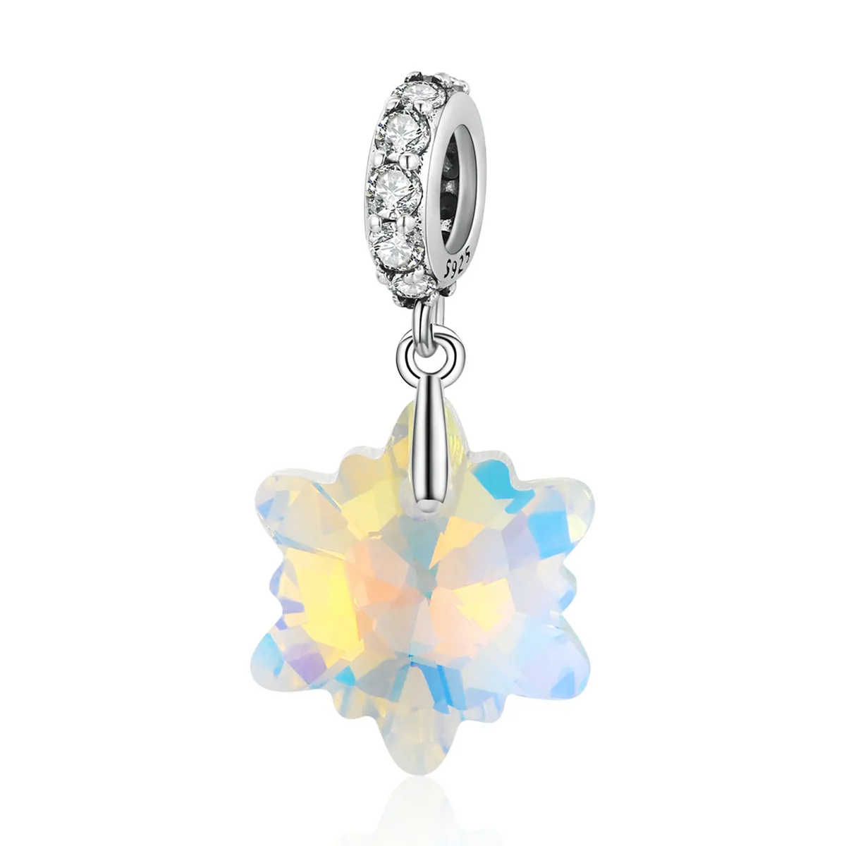 Pandora Style Silver Crystal snowflakes Charm - SCC1979