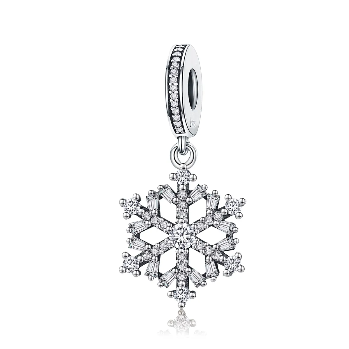 Pandora Style Silver Crystal snowflakes Charm - SCC266
