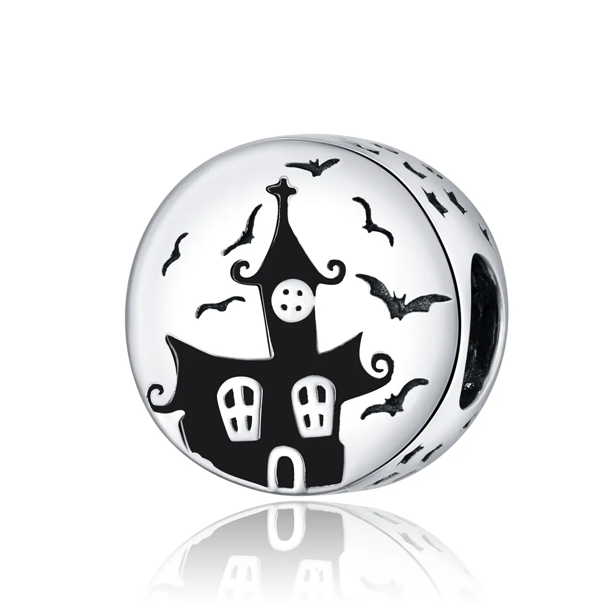 Pandora Style Silver Ghost Castle Charm - SCC1615