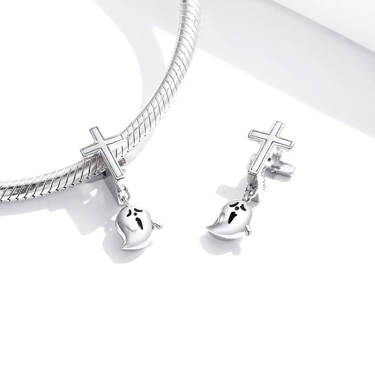 Pandora Style Silver Halloween Ghost Charm - BSC328