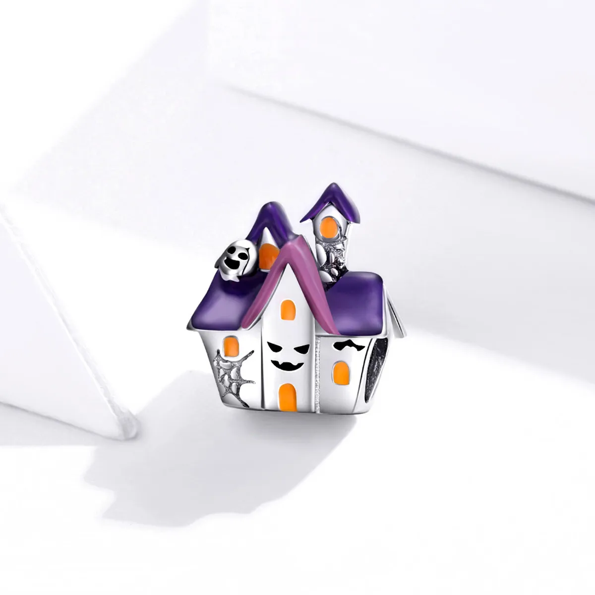 Pandora Style Silver Halloween haunted house Charm - BSC324