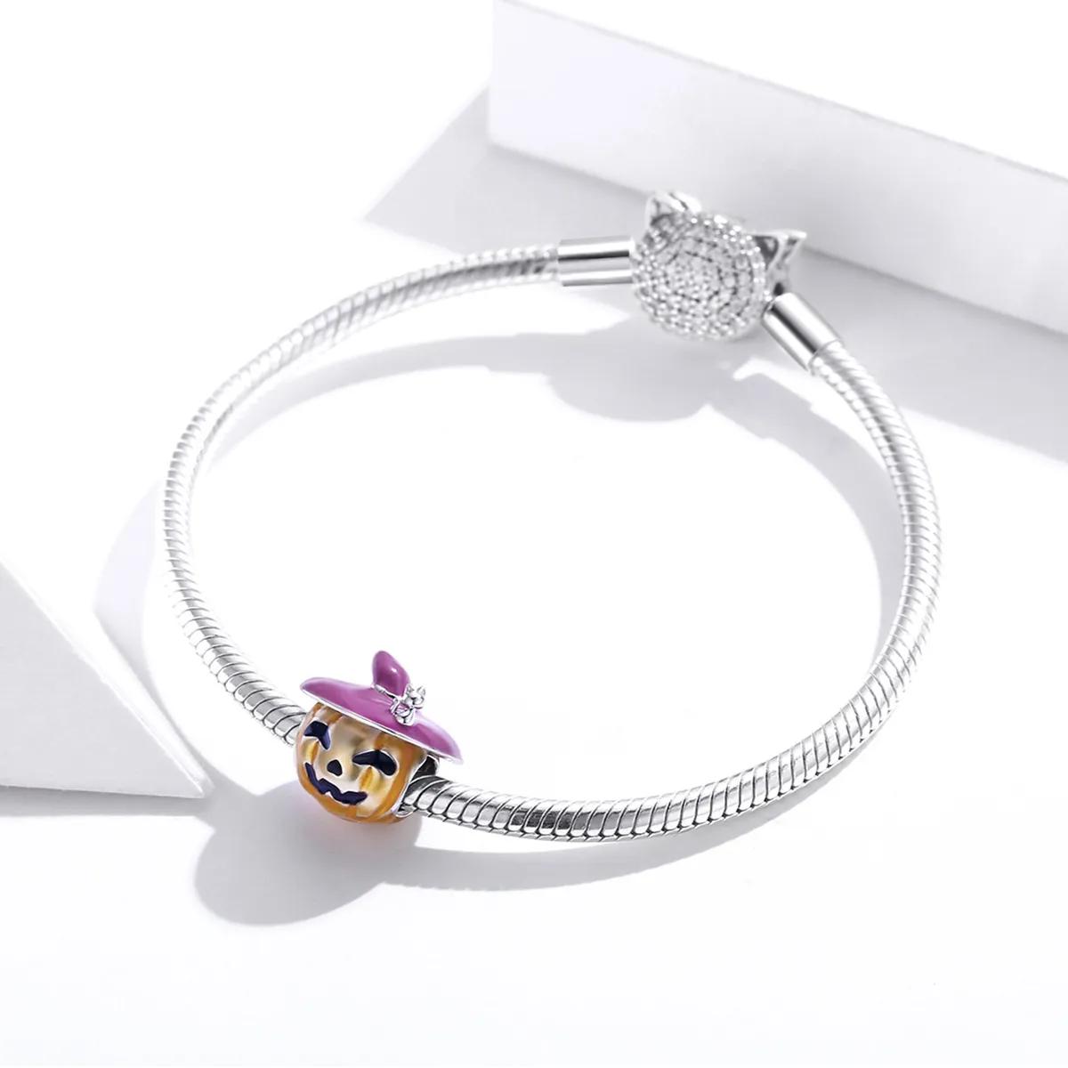 Pandora Style Silver Halloween pumpkins Charm - BSC329