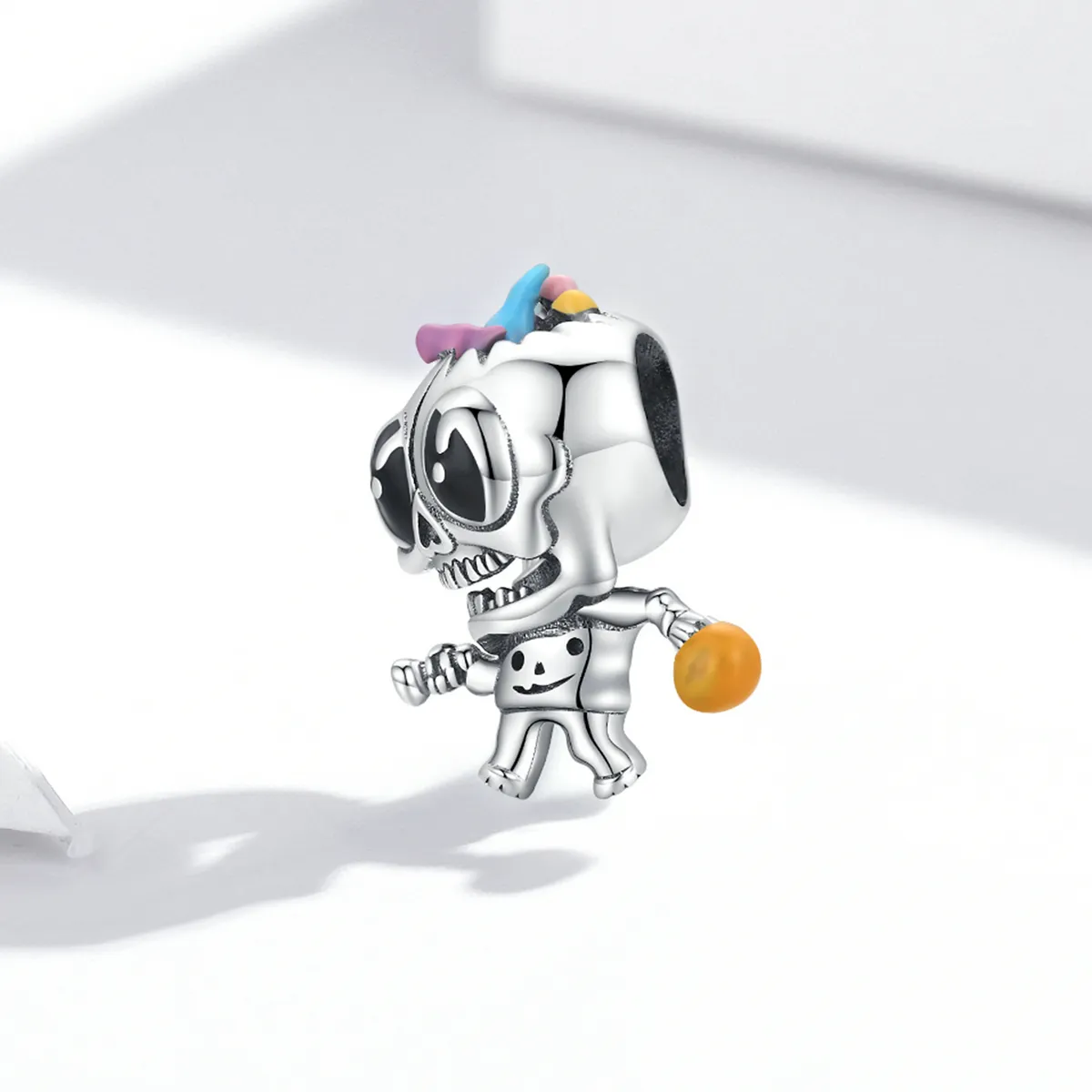 Pandora Style Silver Halloween Skull Charm - SCC1955