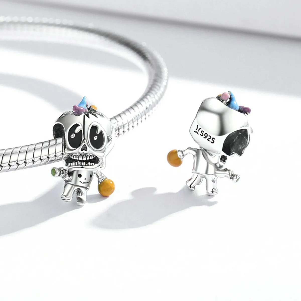Pandora Style Silver Halloween Skull Charm - SCC1955