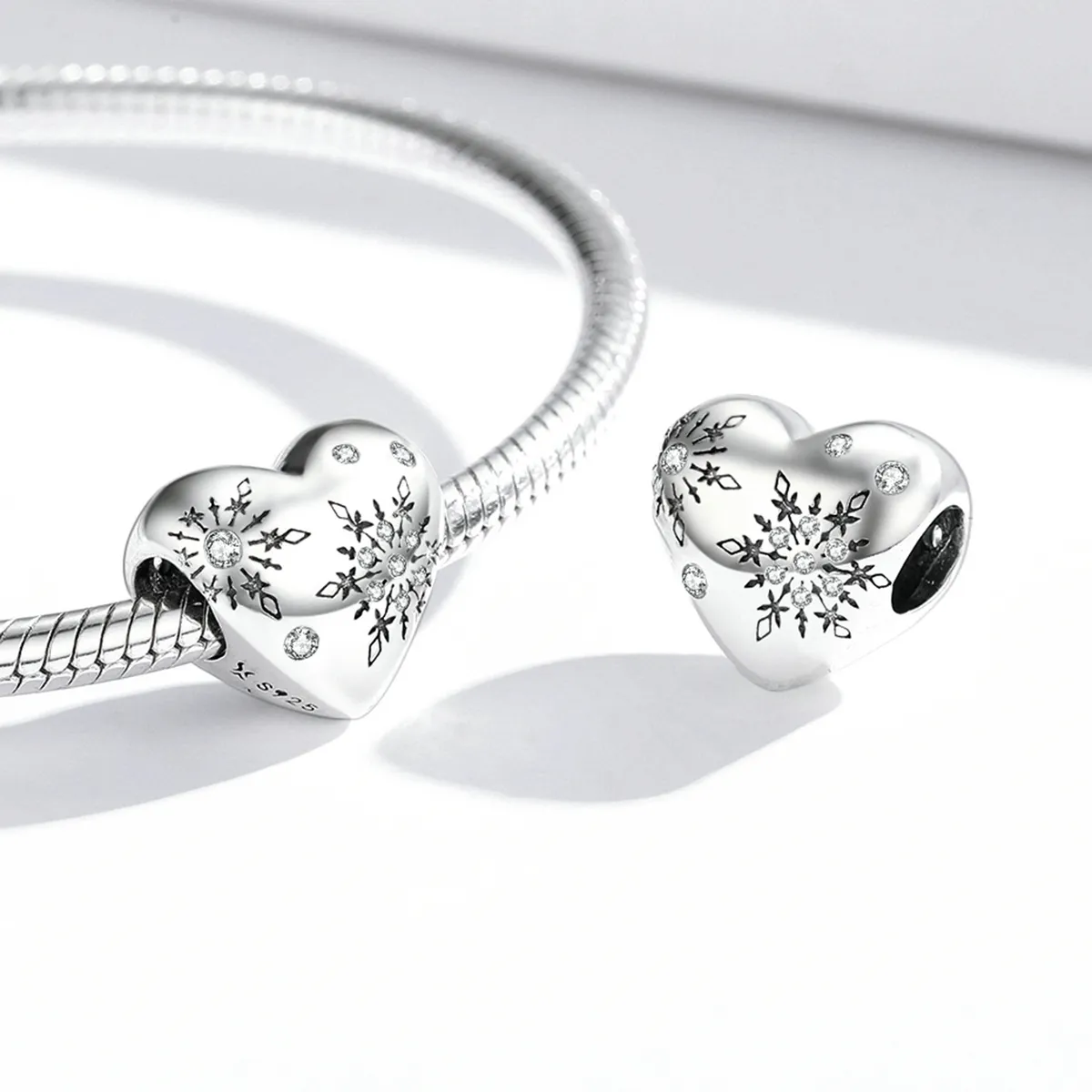 Pandora Style Silver Love snowflakes Charm - SCC1982