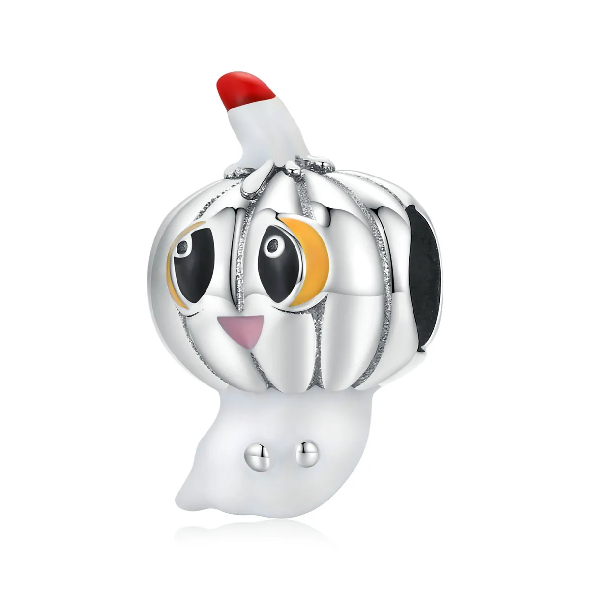 Pandora Style Silver Pumpkin Ghost Charm - SCC1981