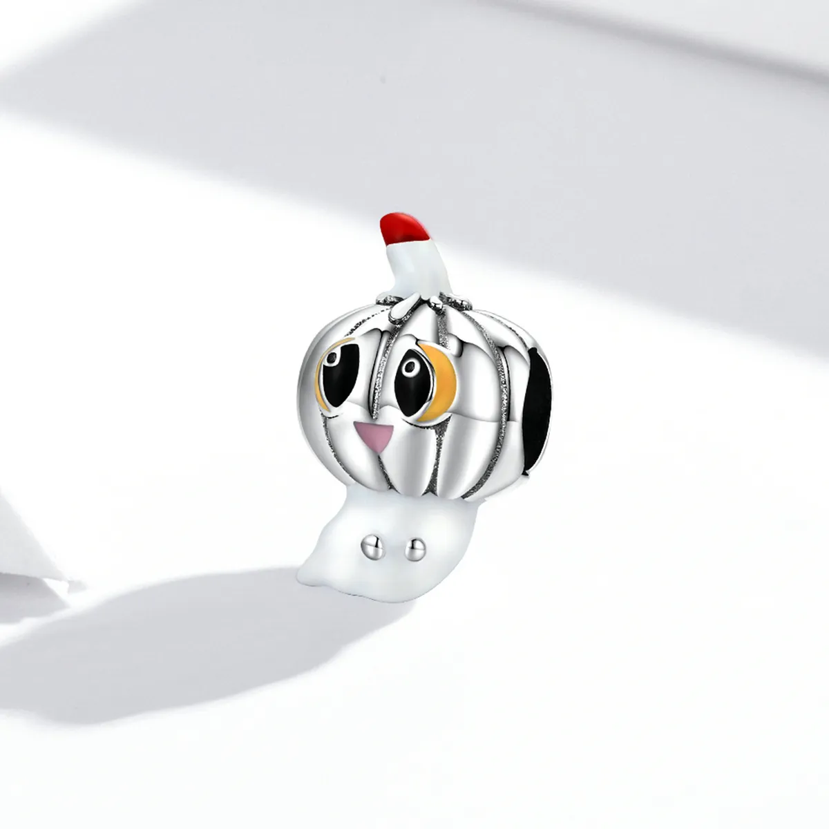 Pandora Style Silver Pumpkin Ghost Charm - SCC1981