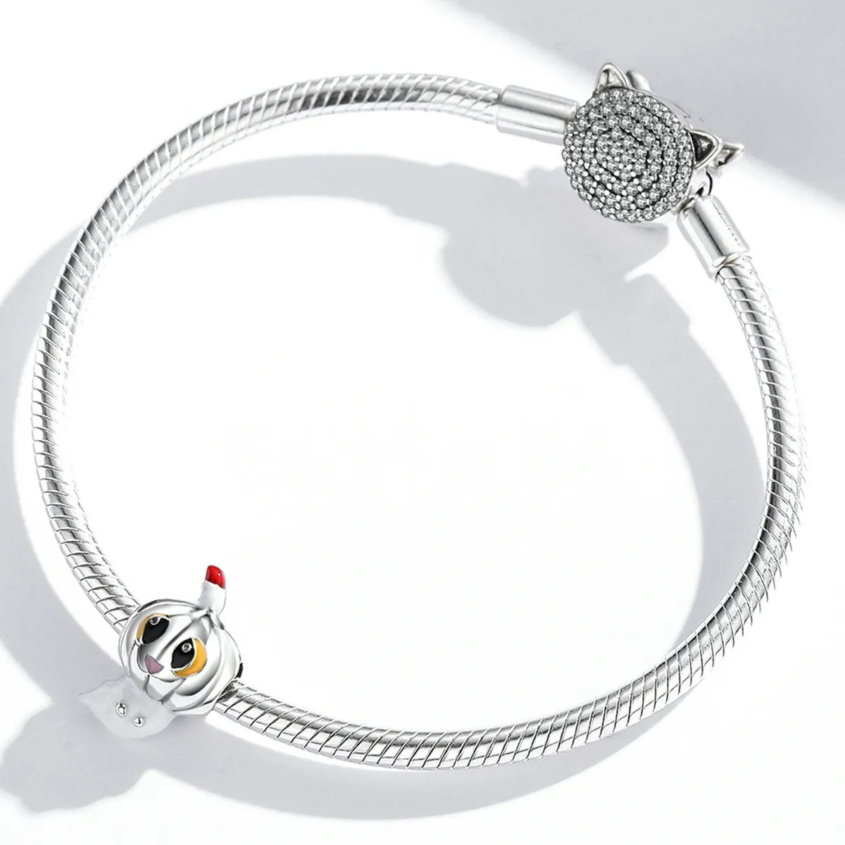 Pandora Style Silver Pumpkin Ghost Charm - SCC1981