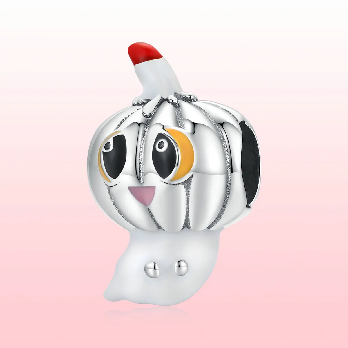 Pandora Style Silver Pumpkin Ghost Charm - SCC1981