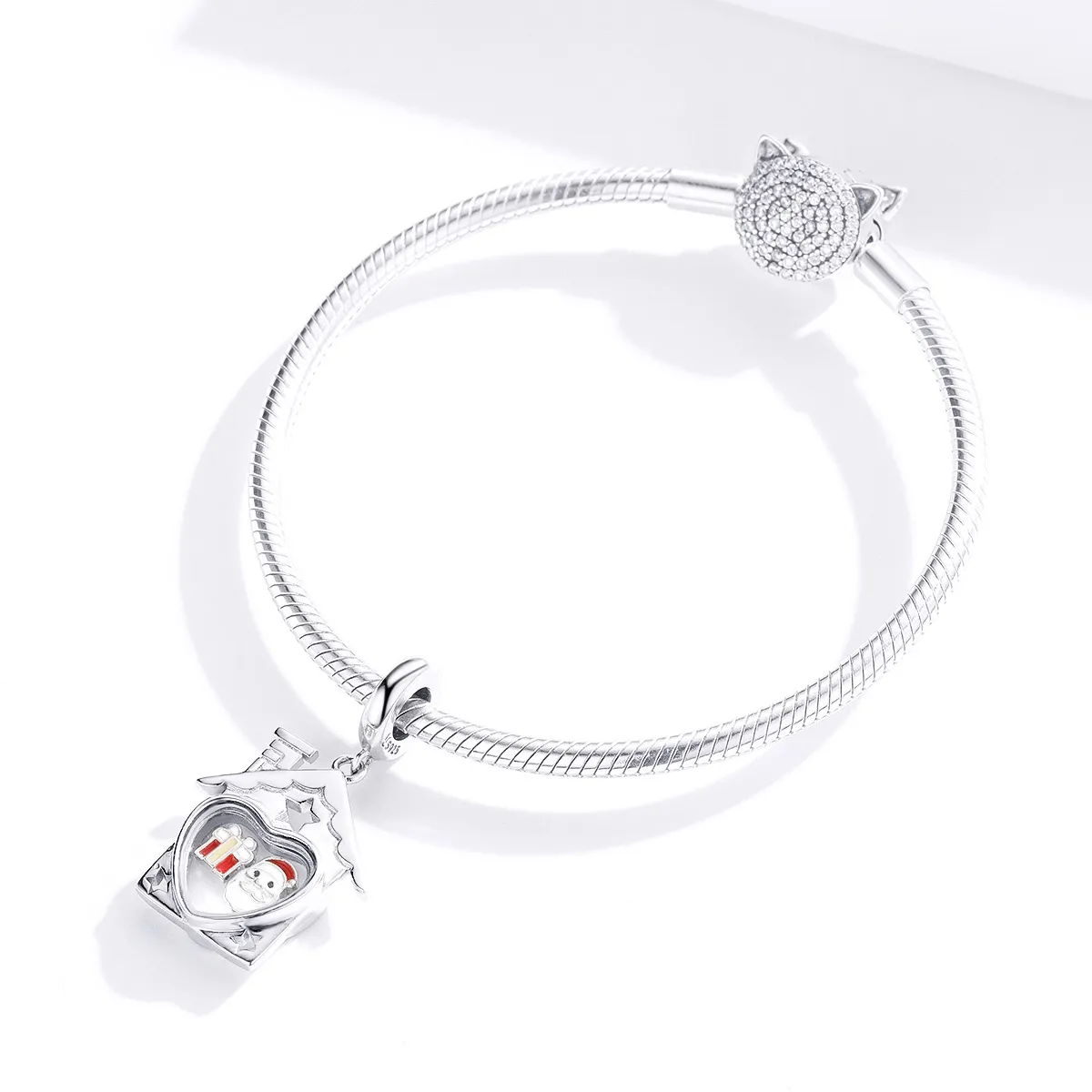 Pandora Style Silver Santa Claus Charm - SCC1357